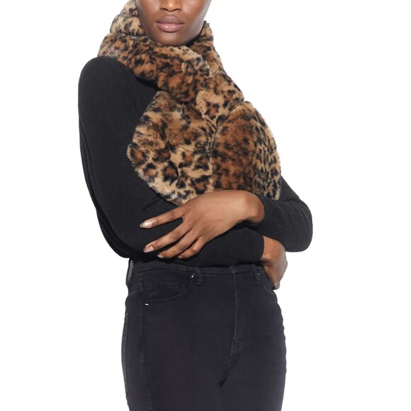 Apparis Jasper Leopard Scarf Womens Fake Fur Animal Print Scarf NEW with TAGS! - Picture 2 of 9
